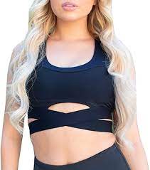 Runner Island Womens Black Swim Sports Bra Bikini Top Compression Lap Swimming Workout Water Sports At Sports Bra Bikini Top Swim Sports Bra Sport Bra Tank Top