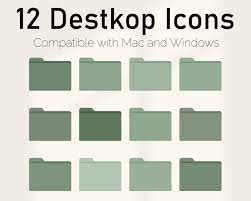 Green Desktop Folder Icon For Mac And Windows Green Mac Etsy Folder Icon Folders Folder Icons For Mac