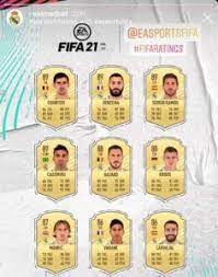The top ones are actually announced gradually in the build up to the latest fifa's launch every year, usually with around ten. Updated Fifa 21 Ratings Real Madrid Ramos Bale Hazard More