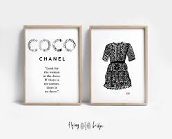 Coco Chanel Quotes Little Black Dress Above Bed Art Fashion Etsy Chanel Wall Art Coco Chanel Poster Coco Chanel Quotes