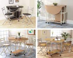 Dining table and chairs set 4, glass kitchen table and 4 faux leather foam high back padded chairs modern furniture sets for dining room, kitchen, office, lounge, white 4.1 out of 5 stars 123 £155.99 £ 155. Stowaway Dining Sets Folding Dining Tables And Chairs With Fitted Castors Easy To Move When Not I Folding Dining Table Dining Table Space Saving Dining Table