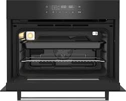 This oven features air frying, convection, and a digital touchscreen interface for cooking. 45 Cm Compact 40 L Fan Heating With Grill Built In Oven Bcw14400b Beko