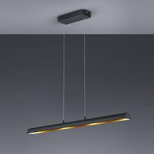 Esstischlampe dimmbar 8ydm leuchten fa r grosse tische teil 5. Dimmbare Led Pendelleuchte Romino 100 Cm Schwarz Gold Wohnlicht
