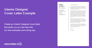 Interior Designer Cover Letter Sample