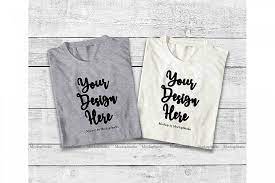 Download Two Gray White Folded Tshirt Mock Up Matching Tee Flat Lay 211811 Clothing Design Bundles