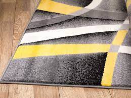Area rug with 3,097 reviews and the ottomanson glamour collection contemporary moroccan trellis design yellow 5 ft. Summit Gray Abstract Area Rug With Yellow And White Lines Design H21 Contemporary Area Rugs By Rug And Decor Inc Houzz