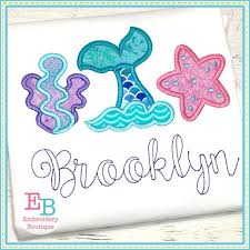 Mermaid Tail Trio Applique Free Applique Patterns Applique Quilting Applique