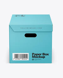 Download Paper Box Mockup In Box Mockups On Yellow Images Object Mockups PSD Mockup Templates