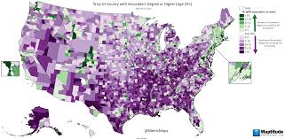 A Maps Of How Educated The Usa Is By County Vivid Maps Map Cartography Connected Learning
