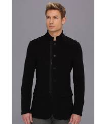John Varvatos Star U S A Zip Front Knit Jacket Black Coatcrush Cloakedcharm Zappos Revival Clothing Knit Jacket John Varvatos