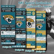 Jacksonville Jaguars Birthday Invitation Football Ticket Invitation Sport Birthday Digital In Sports Invitations Jacksonville Jaguars Birthday Invitations