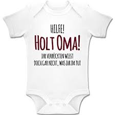 Shirtracer Sprüche Baby Hilfe Holt Oma Baby Body Kurzarm Jungen