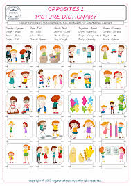 opposites english worksheet for kids esl printable picture dictionary image worksheets 2 engworksheets