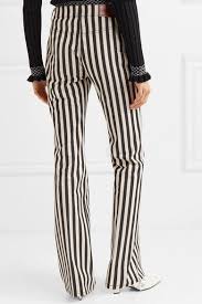 Black And White Striped Flare Pants Altuzarra Serge Striped Cotton Blend Flared Pants Flare Pants Clothes Black Pants