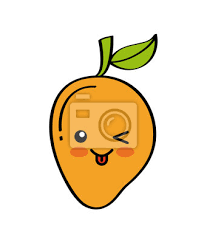 Kawaii Mango Frucht Ikone Auf Weissem Hintergrund Buntes Design Fototapete Fototapeten Emoticons Anime Mango Myloview De