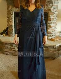 Us 150 00 A Line Princess V Neck Floor Length Chiffon Lace Mother Of The Bride Dress With Flower S Cascading Ruffles Jj S House Mother Of The Bride Dresses Chiffon Lace Mother Of The Bride Plus