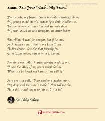 I've been looking for a poem like this, well i guess i finally find it. Sonnet Xxi Your Words My Friend Poem By Sir Philip Sidney
