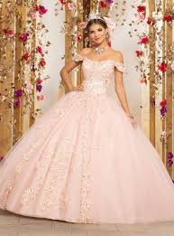 Floral Off Shoulder Quinceanera Dress By Mori Lee Vizcaya 89231 Quinceanera Dresses Blush Pretty Quinceanera Dresses Quinceanera Dresses Gold