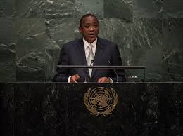 The president of kenya uhuru kenyatta arrives at the elysée palace welcomed by the french president emmanuel macron Kenya General Assembly Of The United Nations