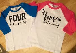 Twin Birthday Shirts For Adults Four Year Old Raglan Birthday Shirts For Twins Boy Girl Twin Outfits Birthday Shirts Twin Outfits