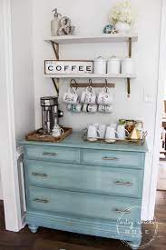 30 coffee bars to put pep in your home design. Aqua Dresser Coffee Bar Add Dimension With Paint Artsy Chicks Rule