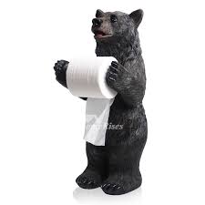 Fun addition to a cabin or lodge bathroom. Funny Black Bear Alligator Free Standing Toilet Paper Holder