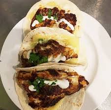 Soft fried, breaded, alaska pollock fish corn tortilla tacos topped with a mixture of onion, cabbage, cilantro, radish, lettuce. Fish Tacos Blackened Haddock Over Mozzarella And Coleslaw Topped With Cilantro And Lime Sour Cream Served On Flour Tortillas With Your Choice Of Two Sides Picture Of Mount Airy Inn Tripadvisor