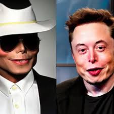 Michael Jackson and Elon Musk shaking hands