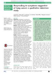 Or to the lining around the lungs or the heart; Pdf Responding To Symptoms Suggestive Of Lung Cancer A Qualitative Interview Study