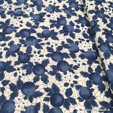 Limoni Tessuto Arredo Cm 140 Tela Finissima Limone Blu 681700 Tessuti Tela Arredamento