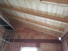 Wie habt ihr das problem gelöst? Sicht Dachstuhl Aus Kiefernholz Mit Zirbendachschalung Holzbau Ellwanger