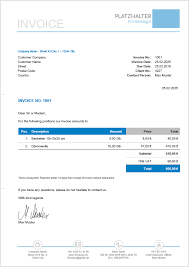 Außerdem werden wir dann für vorhandene. Rechnung Auf Englisch Pflichtangaben Muster Vorlage