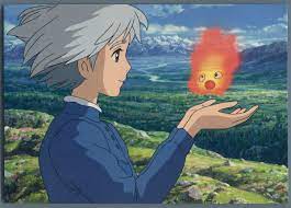 Studio Ghibli Postcard Howl's Moving Castle Sohpie Holding Calcifer in  her Hands | eBay
