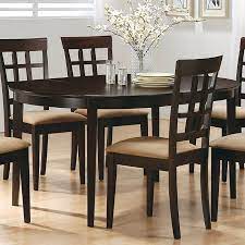 This brookline 5 piece dining set features a round solid wood top with a beautifully carved pedestal base. Mix And Match Oval Dining Table Cappuccino Coaster Furniture Furniturepick
