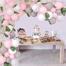 I carried the hot pink and bottle green theme through our nursery so stay tuned for pictures of that. Amazon Com Balloon Garland Arch Kit Pink White Grey Balloon With 22pcs Green Leaves For Baby Shower Valentines Day Wedding Anniversary Engagement Birthday And Graduation Decorations Lasting Surprise 138 Pcs Toys Games