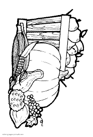 Harvest vegetables, adult coloring pages,printable, gray scale, digital download, coloring book. Harvest Coloring Page For Thanksgiving Day Coloring Pages Printable Com