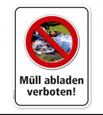Zusatzschild Das Abladen Von Gartenabfallen Schutt Und Sonstigen Abfallen Ist Verboten Verkehrsschild Vz 2503 Nach Stvo