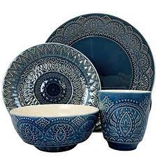 Elama Elm Petra 16 Piece Stoneware Dinnerware Set 16pc Stoneware Dinnerware Stoneware Dinnerware Sets Dinnerware Sets