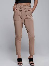 Cheap On Sale Only 27 Buy Casual Khaki Elastic Waist Solid Ladies Pencil Pants In Online Worldwide Store Wid Pants For Women High Waisted Pants Trousers Women
