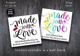 Personalised Made With Love Stickers Customised Business Branding Stationery Made To Order Small Business Supp Stationery Branding Love Stickers Logo Sticker
