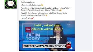 Maret lalu ia mengatakan tidak akan menggunakan vaksin astrazeneca karena laporan mengenai pembekuan darah. Video Hoaks Terbaru Seputar Vaksin Covid 19 Cek Fakta Liputan6 Com