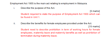 Has the fewest maternity leaves protections or benefits of any country. Solved Employment Act 1955 Is The Main Act Relating To Em Chegg Com