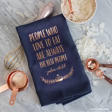 diy tea towel with rose gold foiling