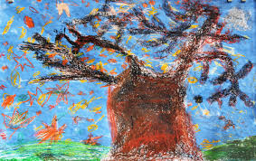 Baum mit landschaft malen in acryl auf mdf. Herbst Im Kunstunterricht In Der Grundschule 136s Webseite
