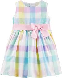 Plaid Sateen Dress In 2020 Carters Baby Girl Little Girl Dresses Baby Easter Dress