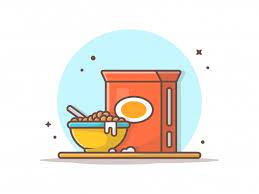 Breakfast Time Cereals On Bowl In 2021 Vector Icons Illustration Food Drawing Food Cartoon