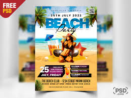 This invitation will be very useful in organization of the corporate event on the occasion of the birthday of the company, in your friend's. Beach Party Flyer Template Psd Psd Zone