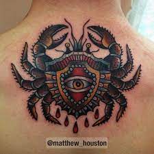The number 69 is shown in vertical order as a sign for the cancer zodiac. 36 Superb Crab Tattoos On Back