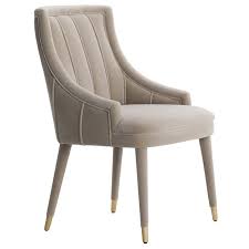 Set Of 4 Beige Cordoba Dining Chair With Brushed Brass Tips Beige Dining Chair High Back Dining Chairs Luxury Dining Chair