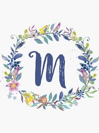 Watercolor Monogram M Sticker By Mapetitefleur In 2021 Watercolor Monogram Hand Lettering Art Cartoon Girl Drawing